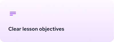 clear lesson objectives