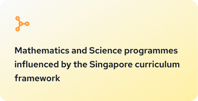 Mathematics and Science programmes influenced by the Singapore curriculum framework